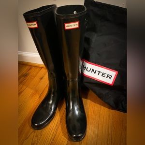 Hunter Original Tall Refined Rain Boots Women’s Size 9, Black